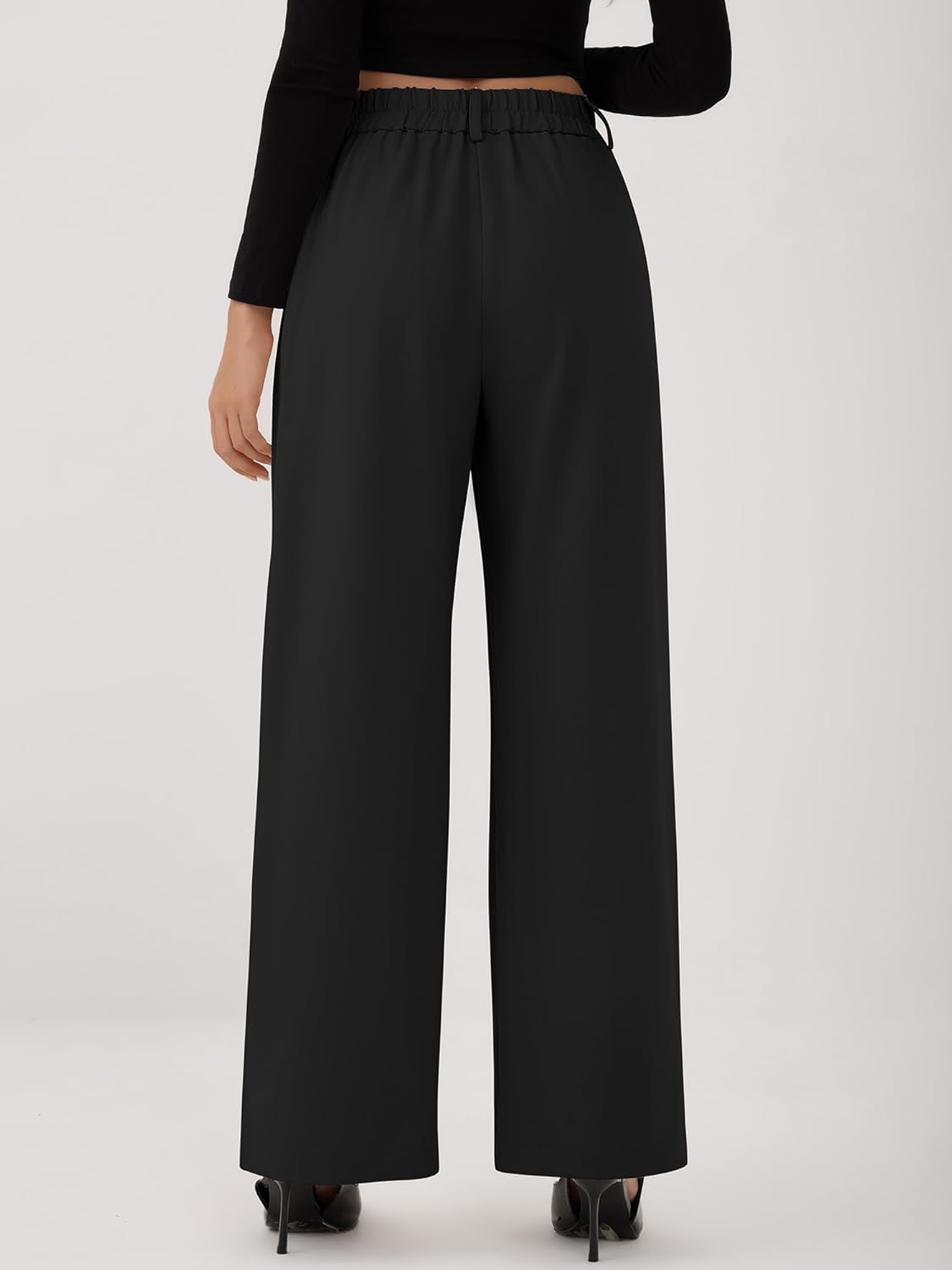 ZAFUL Womens Wide Leg Pants Elastic High Waisted Business Casual Trousers Work Dress Pants with Pockets 2025 - Image 4