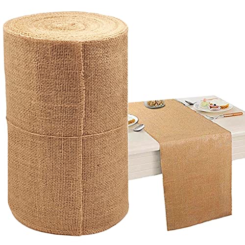 OZXCHIXU Jute Burlap Table Runner-12'' Wide x 20 Yards Long