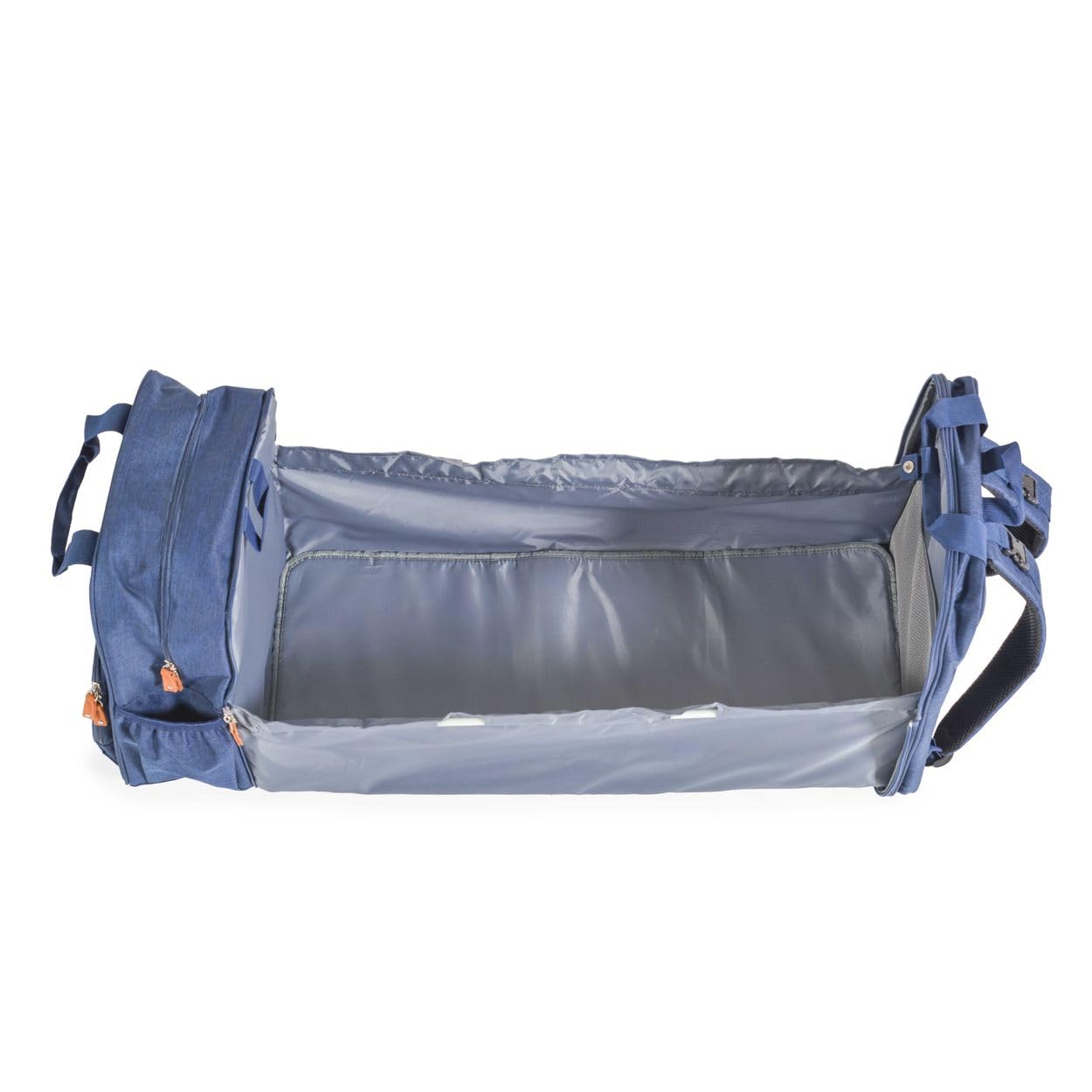Cangaroo Kinderwagentasche Liana 2 in 1 Rucksack Babybett Reißverschluss Clips blau