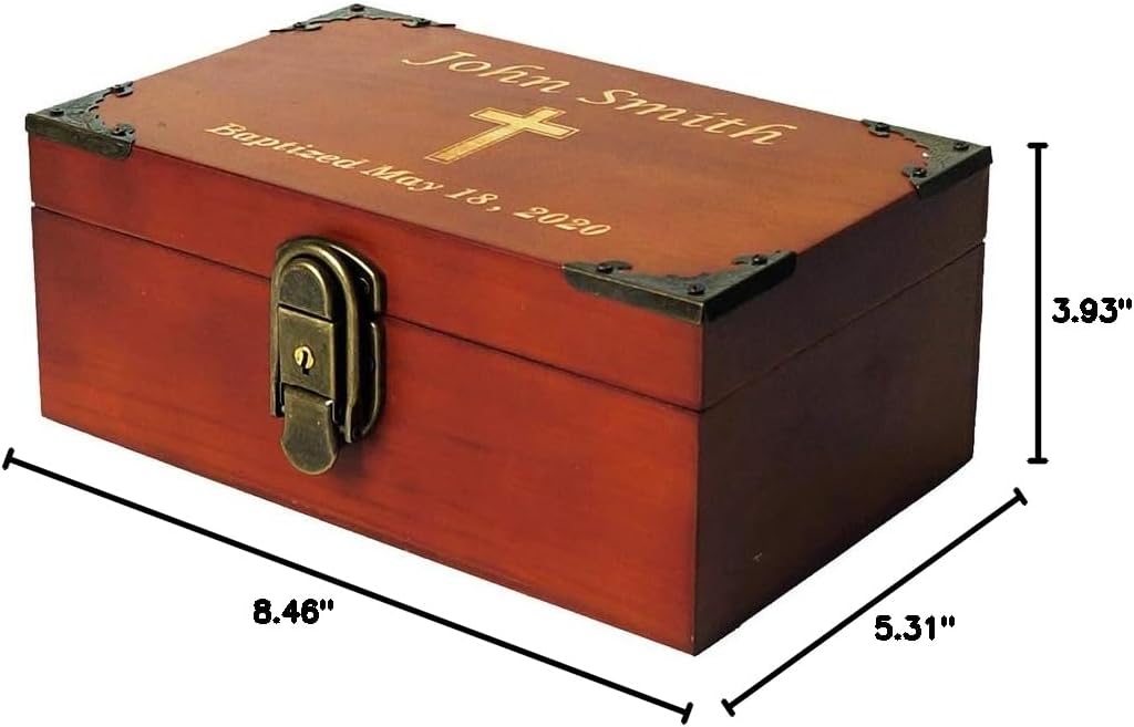 Personalized wooden keepsake box with lock key, Custom jewelry box, Sympathy Gift Box, Memorial Gifts