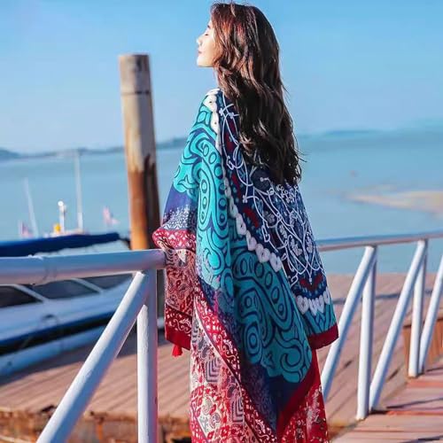 Beach Shawl &Wrap for Women Summer Scarfs Cotton&Linen Boho Sunscreen Tassel Fashion Scarves 70.8 "x35.4/180x90CM4