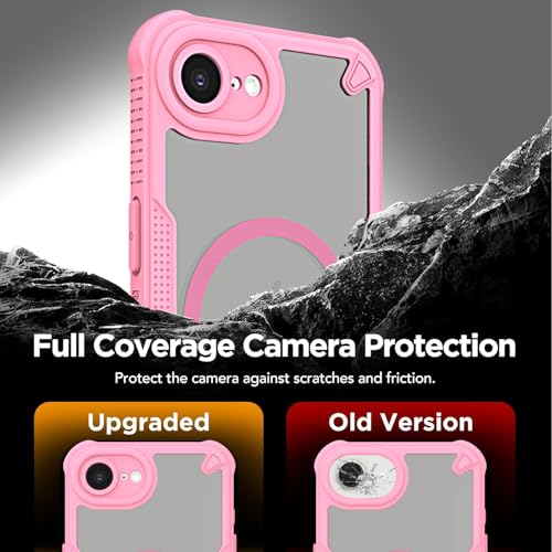 Coque magnétique iPhone 16E antichoc avec lanière rose - 4