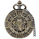 Pocket Watch Spider Pattern Roman Case Design Steampunk Mechanical Pocket Watch with Chains & Boxs for Best Gifts(Bronze)