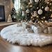 AISENO 48 Inch Christmas Tree Plush Skirt Decoration for Merry Christmas Party Faux Fur Christmas Tree Skirt Decorations