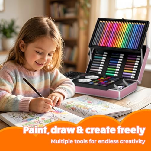 Image of Lifelong Colour Art Set Kit for Kids | 145 Pieces Colour Pencil Set | Stationary Kit with Oil Pastels, Crayons, Paint Brushes, Drawing & Painting Art Kit | Unicorn Theme Box | Gift for Kids