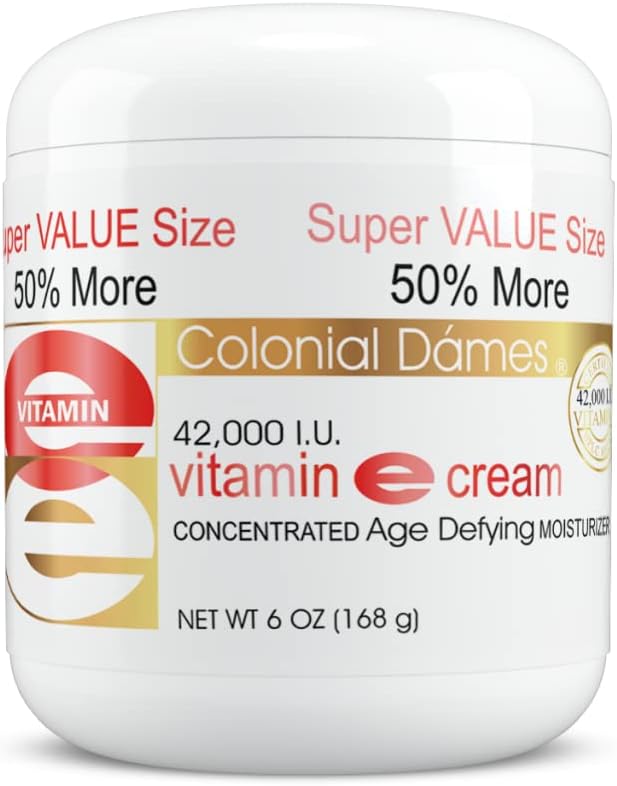 Colonial Dames Concentrated Vitamin E Moisturizing Cream 42,000 I.U. for Hydrating & Moisturizing Chapped Dry Skin & Fine Lines.