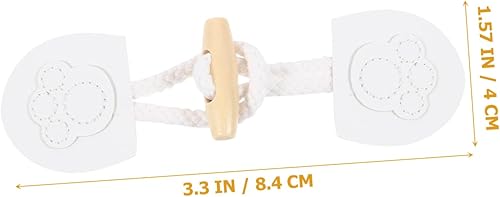 Miniatura 9 de Anneome 4 pares de hebilla de cuerno de madera, cierre de cárdigan, cuerda de algodón, hebillas de palanca, botones de ropa de algodón, hebilla de