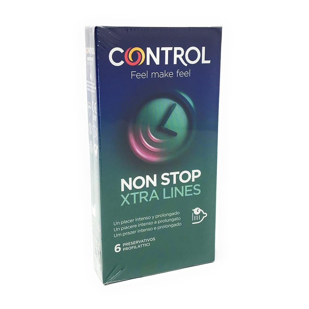 Control Non Stop Xtra Lines Profilattico, 6 Pezzi