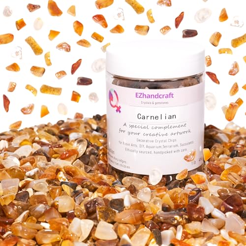Image of Carnelian Crystal Chips Bulk 1lb, 1200+ Pieces, 5-8mm Natural Gemstones