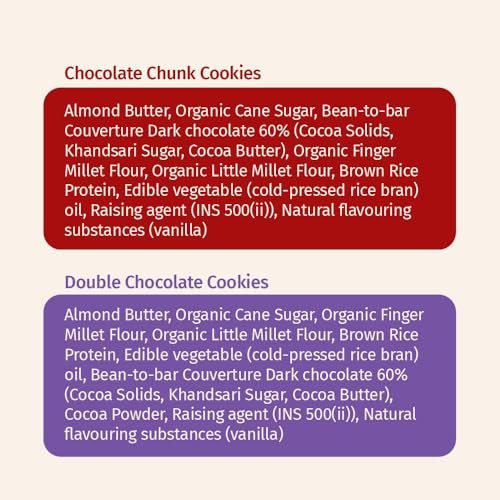 Image of The Good Kind Chocolate Chunk & Double Cookies - 200gm(1 pack each), High Plant Protein Cookies with Almond Butter & Millet Flour, Perfect for Snacking, Gluten Free, Palm Oil free & Vegan (Pack of 2)