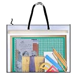 Oryven 1PCS A2 Transparent Artwork Portfolio Folder, 63x48cm Waterproof Art Storage Case - Mesh Document Carrier with Handle Zip for Studio Office Home
