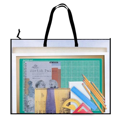 1PCS A2 Transparent Artwork Portfolio Folder 63x48cm Waterproof Art Case