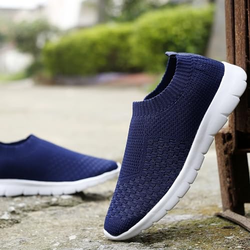 Image of Kraasa Men's Slip on Walking Shoes Ultra Light Breathable Non Slip Running Shoes Casual Fashion Sneakers Mesh Workout Sports