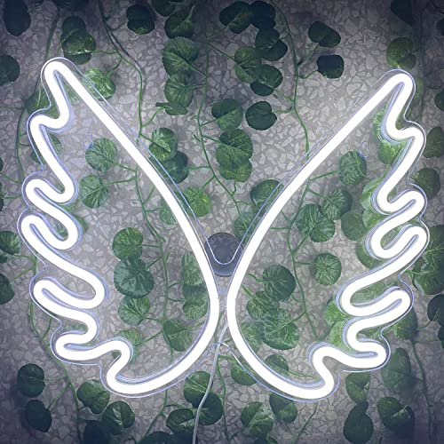 Moweek Angel Wing USB Powered Acrylic Neon Signs(16 x 13 inch), Led Signs Wall Decor for Girl Bedroom, Kids Room,Wedding Decor - Image 3