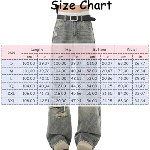 Raw Edge Ripped Jeans for Men Straight Loose Casual Retro Distressed Wide-Leg Denim Pants with Pockets3