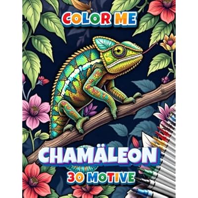 Cham&auml;leon Malbuch - 30 Motive