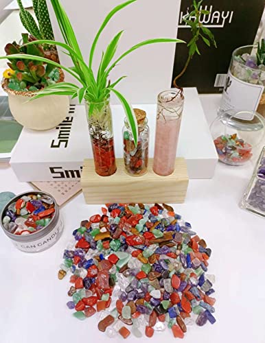 Laidanla Decorative Tumbled Gravel Chakra Colorful Crystals Chip Polished Bulk Natural Gem Aquarium Gravel Rocks Pebbles Fish Tank Gravel Vase Filler Succulents Terrarium Supplies 100G #TOP2