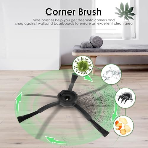 (23 pièces) Qrevo Master pièces de rechange pour aspirateur robot Roborock Qrevo Master, Qrevo Slim, 2 brosses à rouleaux, 6 brosses latérales, 5 sacs à poussière, 5 filtres HEPA, 5 tampons – vue 5