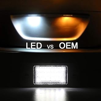 Gempro 2Pcs LED License Plate Light Lamp Compatible with Volkswagen Touareg Tiguan VW Passat Wagon Jetta MK5 Golf Porsche Cayenne, Powered by 18SMD Xenon White LED Lights