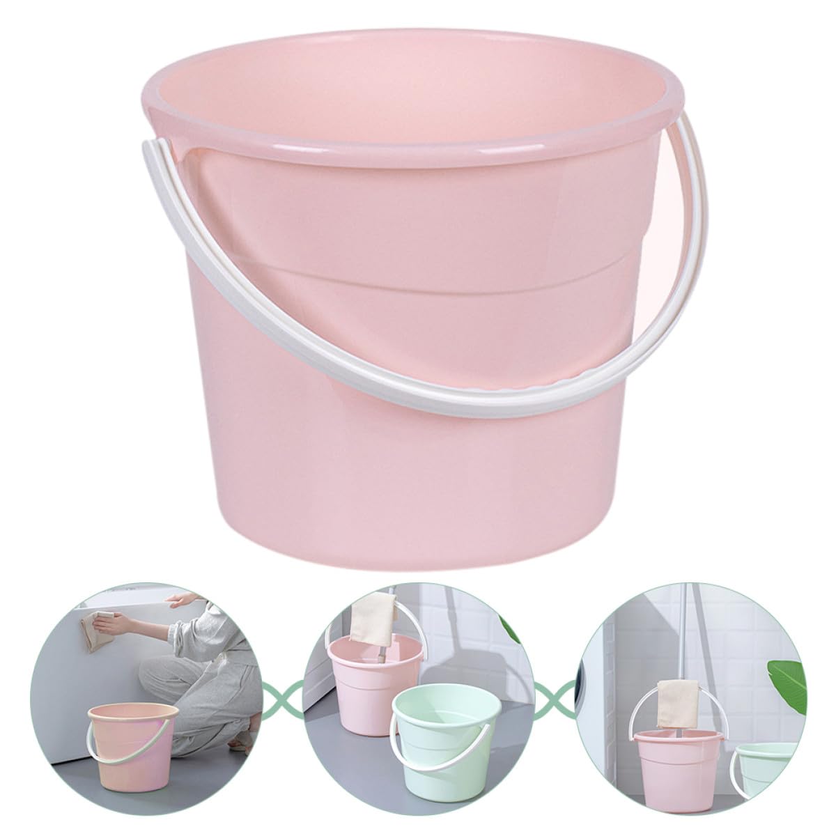 VALICLUD Secchio Grande Plastica e da in Auto con 12,2l Lavaggio Pp Manico Comodo Capacità, Secchio Rotondo Pulizia Domestica