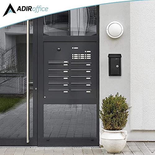 Adiroffice Outdoor Large Key Drop Box - Commercial Grade Heavy-Duty Storage Box - Safe & Secure Parcel & Packages - For Home & Business Use (Black) #TOP6