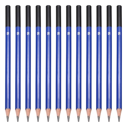 Crayons 5B PATIKIL lot de 24 en bois graphite pré-aiguisés pour croquis et dessin