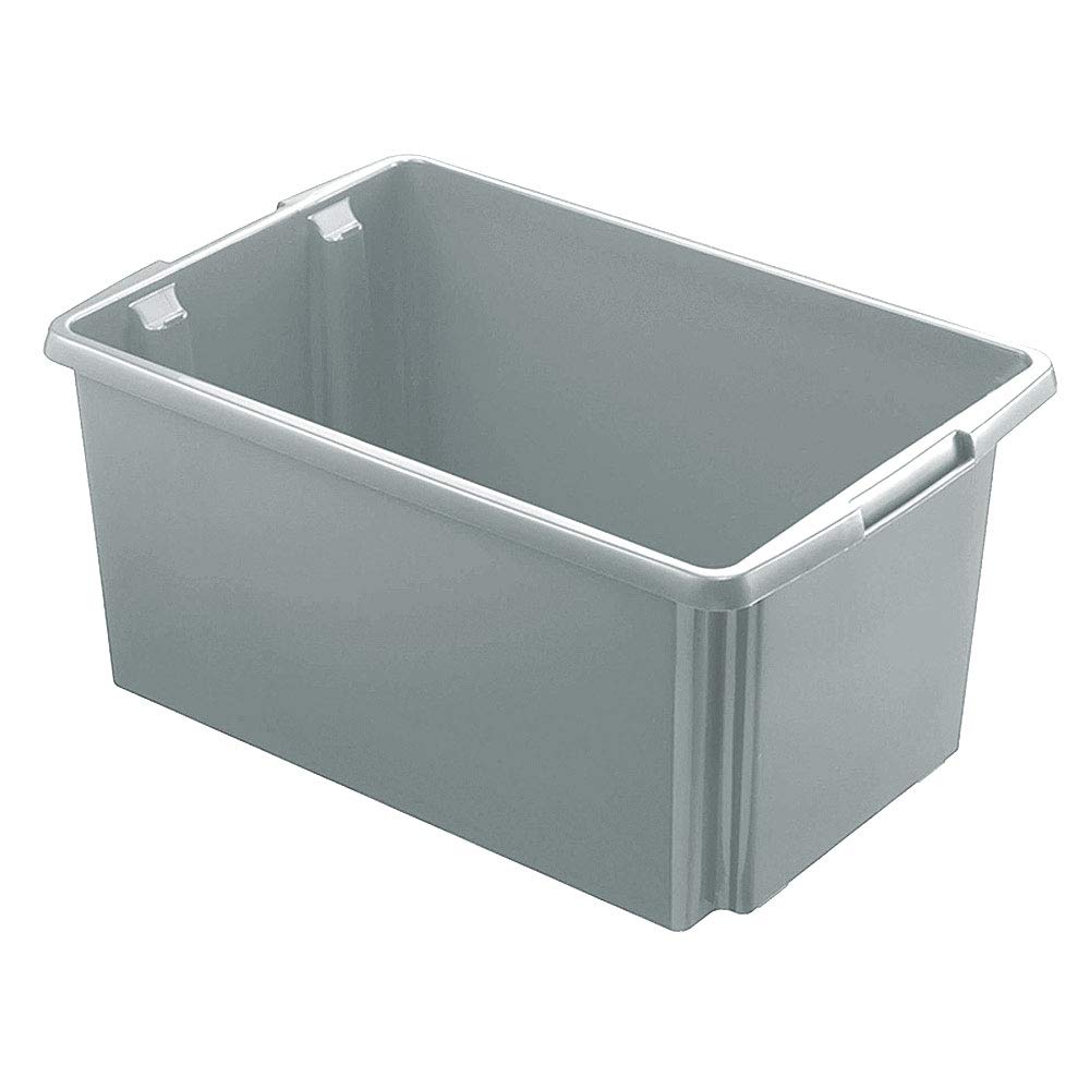 BRB Set di 6 contenitori impilabili per alimenti, dimensioni base 595 x 395 mm, 3 x grigio – 30 litri, 3 x grigio – 51 litri