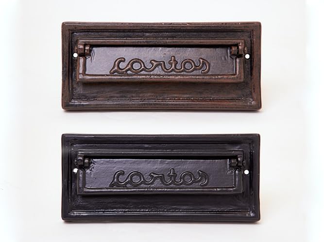 Buzón Boca de Cartas Aluminio Fundido con Ventana Horizontal 29 cm (Negro Mate)