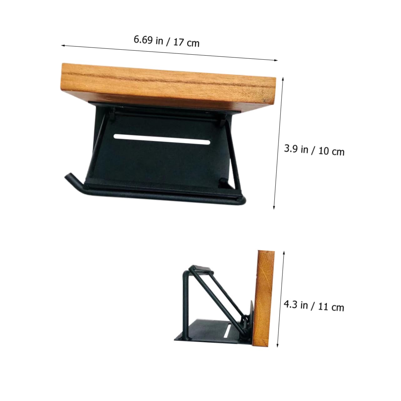 MAGICLULU Portarotolo Design Minimalista da Parete Carta Igienica, in Ferro e Legno con Ripiano Porta Telefono, per Bagno