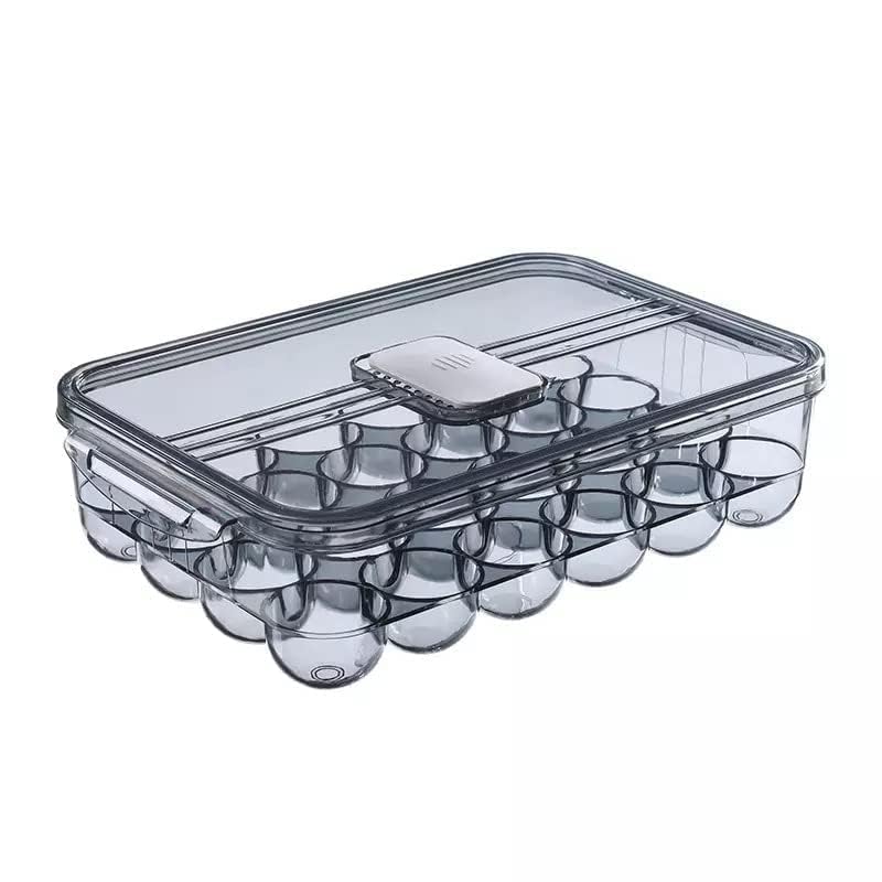 NANIAAY 24 Grids Heavy Matrials Egg Holder Transparent Egg Tray Storage Box with Lid-image-4