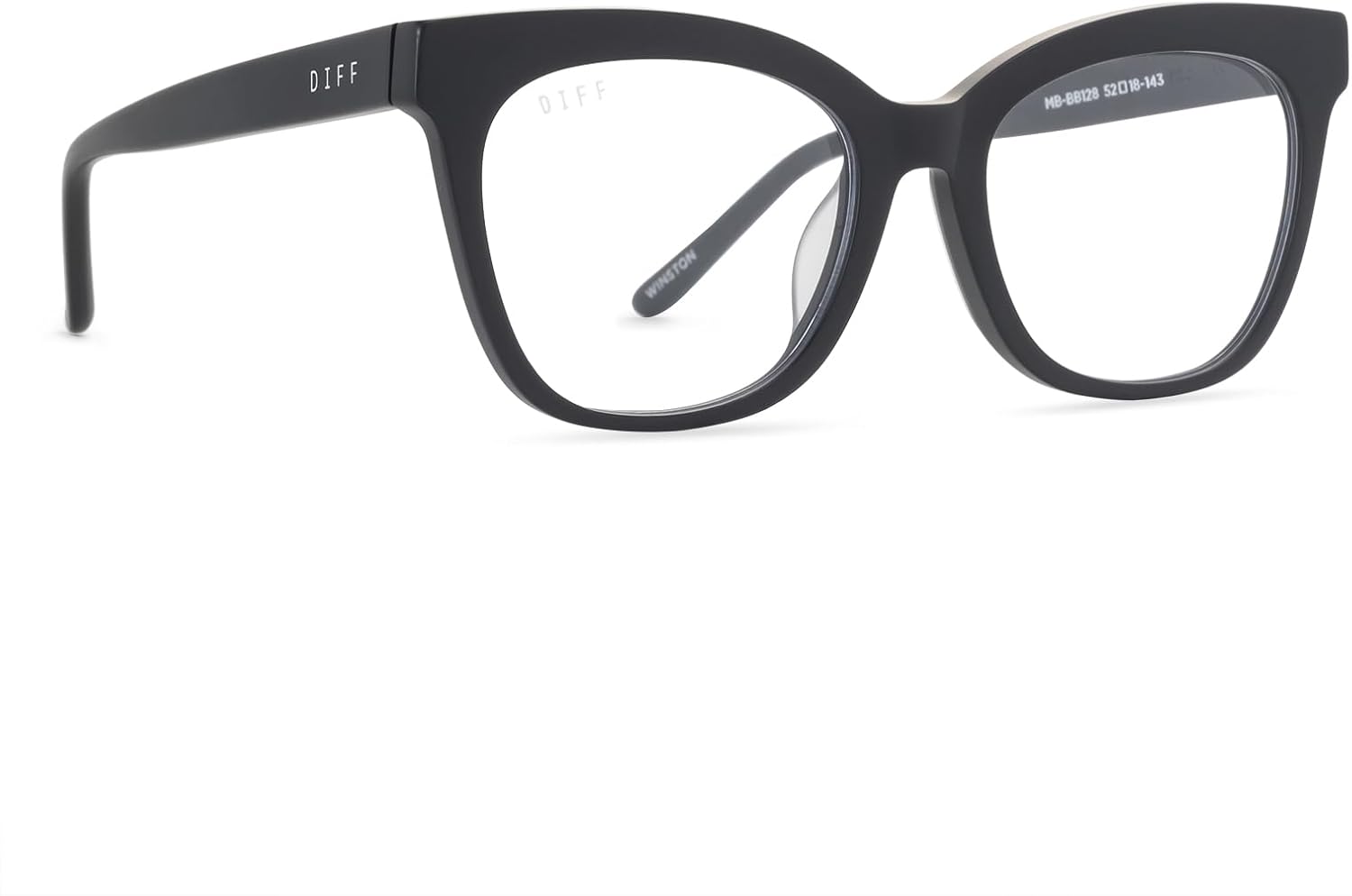 DIFF Winston Designer Oversized Square Computer Blue Light Blocking Glasses for Men and Women