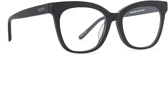 DIFF Winston Designer Oversized Square Blue Light Glasses for Men and Women | Blue Light Filtering Lenses, Helps Reduce Digital Eye Strain, Hand Cut Acetate Frame, 50mm Lens Width