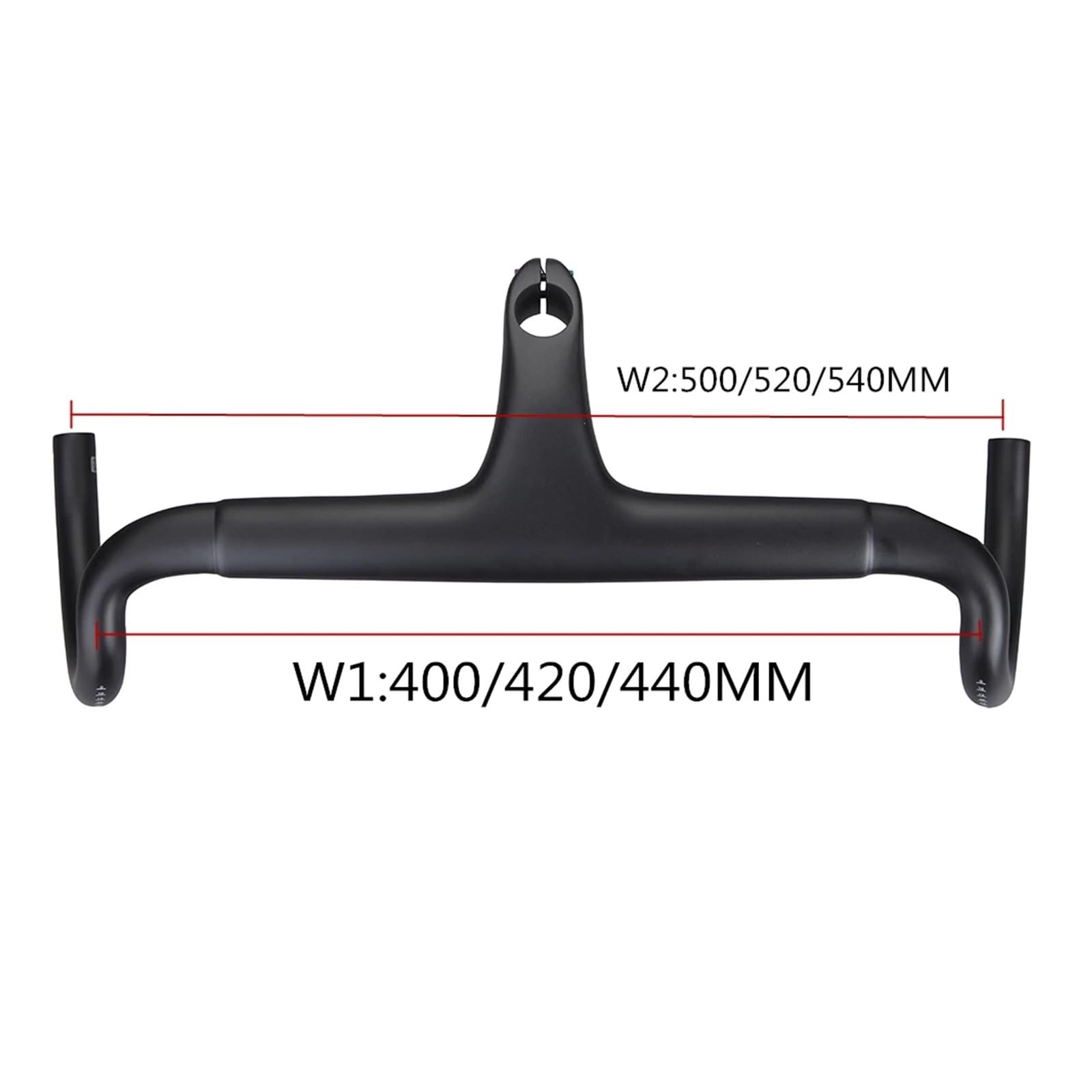 Guidon de vélo de route en carbone, 25 degrés pour vélo de