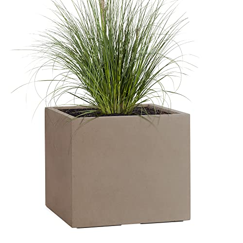 Pflanzwerk® Pflanzkübel Cube XXL Braun 53x65x65cm *Frostbeständiger Blumenkübel* *UV-Schutz* *Qualitätsware*