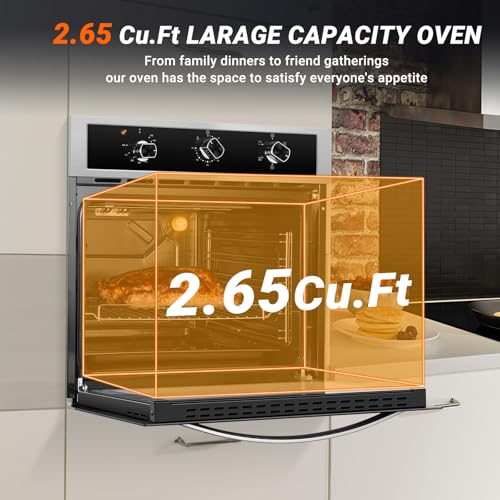 Amzchef AM7505S22-A 24 Inch Single Wall Oven, 2.65 Cu.Ft. Built-In Electric Wall Oven thumb #2