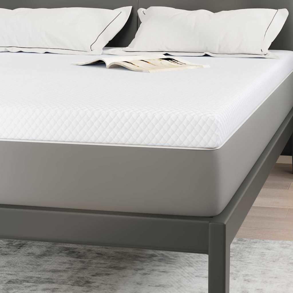 Cubrecolchón de espuma viscoelástica, color blanco, 140 x 200 cm, tejido jacquard, con espuma viscoelástica de alta densidad para una mayor comodidad y diseño moderno