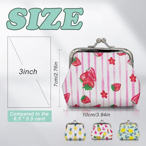 2pcs Coin Purse, PU Leather Coin Pouch Wallet Pouch for Women and Girls, Compact Change Purse with Kiss Lock for Change, Receipts, Keys (style 2)2