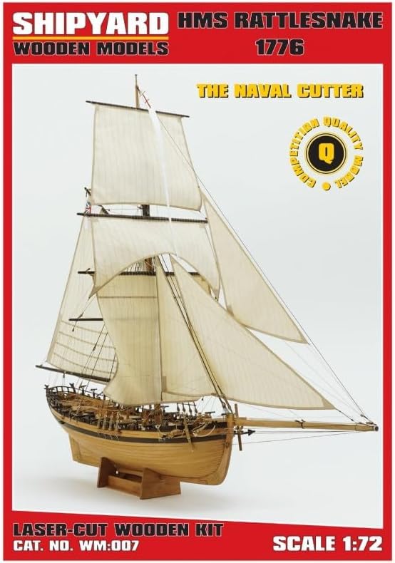 Shipyard WW:007 HMS Rattlesnake 1776, Modellbausatz Schiff im Maßstab 1:72, 57,7 x 22,8 x 46,8 cm, Bausatz zum Bauen