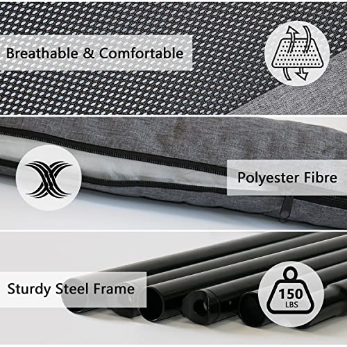 Petime Cooling Elevated Pet Cushion Bed Raised Dog Cots Beds For Small Dogs, Portable Indoor & Outdoor Pet Hammock Bed, Frame With Breathable Mesh And Removable Bolsters (48 Inch) #TOP2