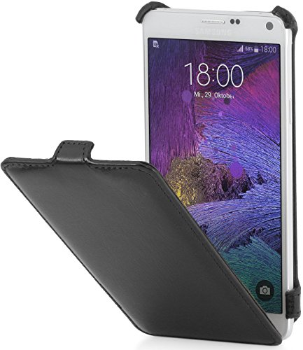 StilGut SlimCase, Funda para Samsung Galaxy Note 5, Negro Vintage