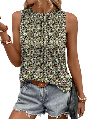 Zeagoo Floral Tops Women Spring T Shirts Tank Top Fashion Clothes Busness Casual Beach Vacation Outfits 2026