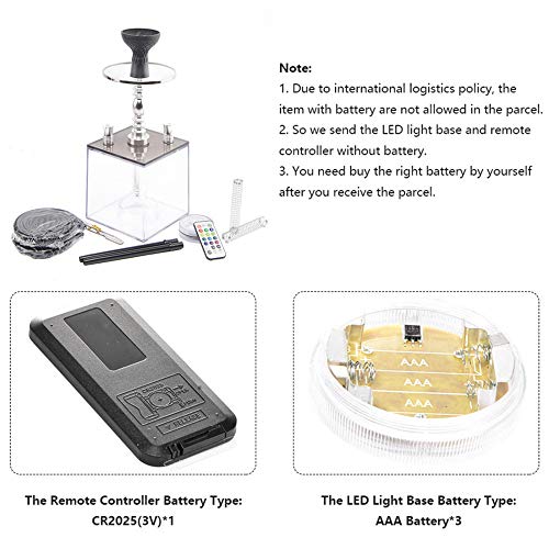 InLoveArts Shisha Set, 2 Schlauch Shisha Shisha Party Raucher Set, Würfel Shisha Komplettset, mit einzigartiger Form… – Bild 5