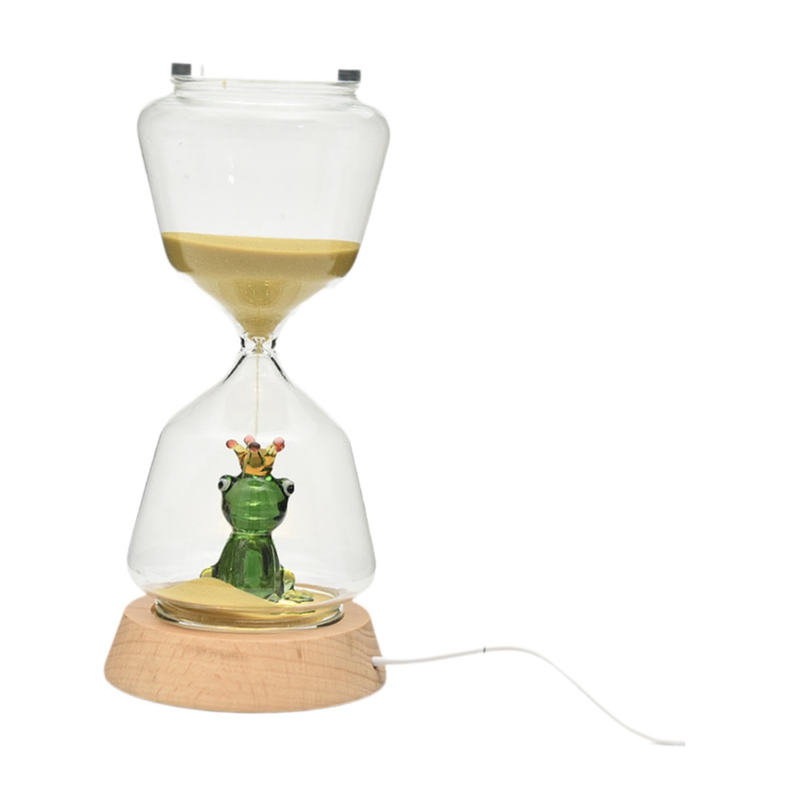 Reloj de Arena con Luz Y Forma de Estatua de Rana Decorativa Navideña de