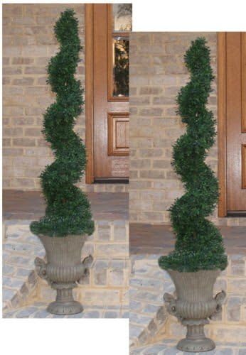 (TWO) 4' Outdoor Artificial Boxwood Topiary Trees - (Indoor/Outdoor)