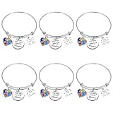 Heigebi 6 PCS Autism Teacher Appreciation Gifts Bracelet for Autism Teachers Presents for Autistic Awareness Bracelet SPED Thank You Present for Autistic Special Education Teacher