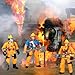 KEYUM 8 Pieces Firefighter Action Figures Fireman Figurines Toys with Tools for Party Decoration People Figures Playset for Kids & Toddlers