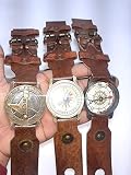 Regalo perfecto para aquellos que aman el reloj y el temporizador, hecho de latón envejecido en una correa de cuero.