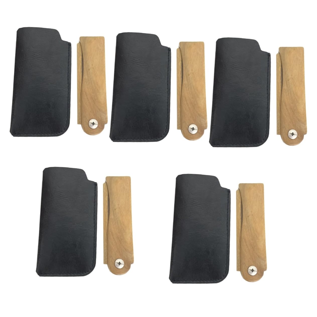 Mikinona Lot De 5 Peignes De Poche Portables En Bois Pour Hommes Peignes À Barbe Multifonctions