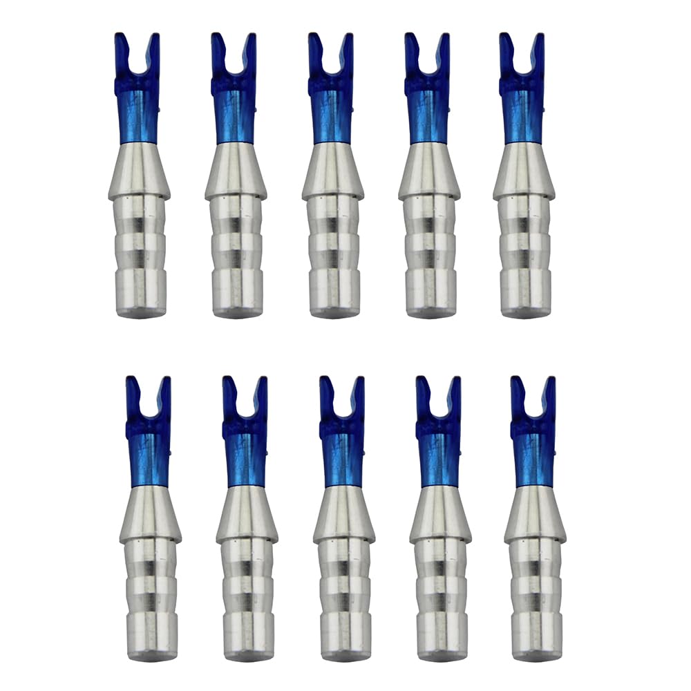 UP100 24 Sets Outer Diameter 4.2mm Pin Nock L Size Archery Arrow Pin Nock Arrow Tail Wings for Compound Recurve Bow Carbon Arrow (Transparent Blue)