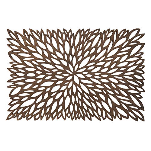 Saro Lifestyle Collection Laser Cut Placemats (Set Of 4), 12"X18", Brown #TOP1